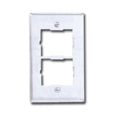 Siemon CT4-FP-SS Single Gang Stainless Steel CT Faceplate for Two Couplers